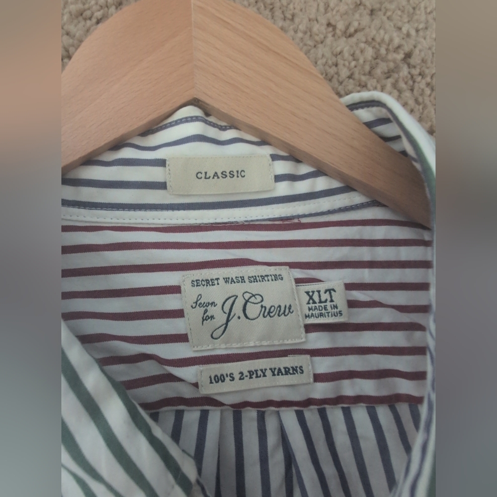 J.Crew Striped Multicolor Men's Shirt, Size XLT - Picture 2 of 8